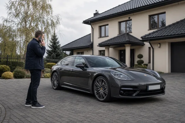 Klient opisuje telefonicznie swoje auto przed wizytą w Surowy Detailing